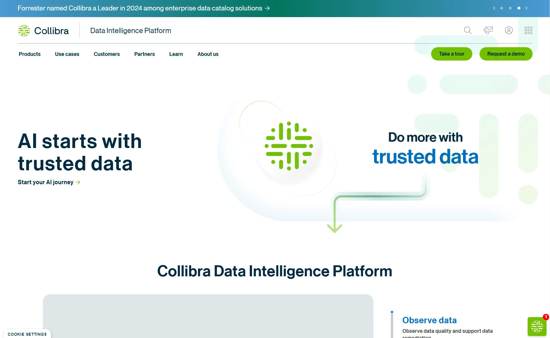 Collibra homepage screenshot